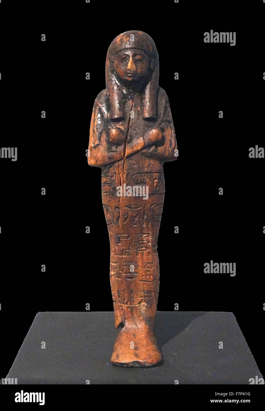 Ouchebti en faïence de pharaon Seti I. le bois. 19e dynastie, règne de Sety l 1 (1306-1290 avant J.-C.) Banque D'Images