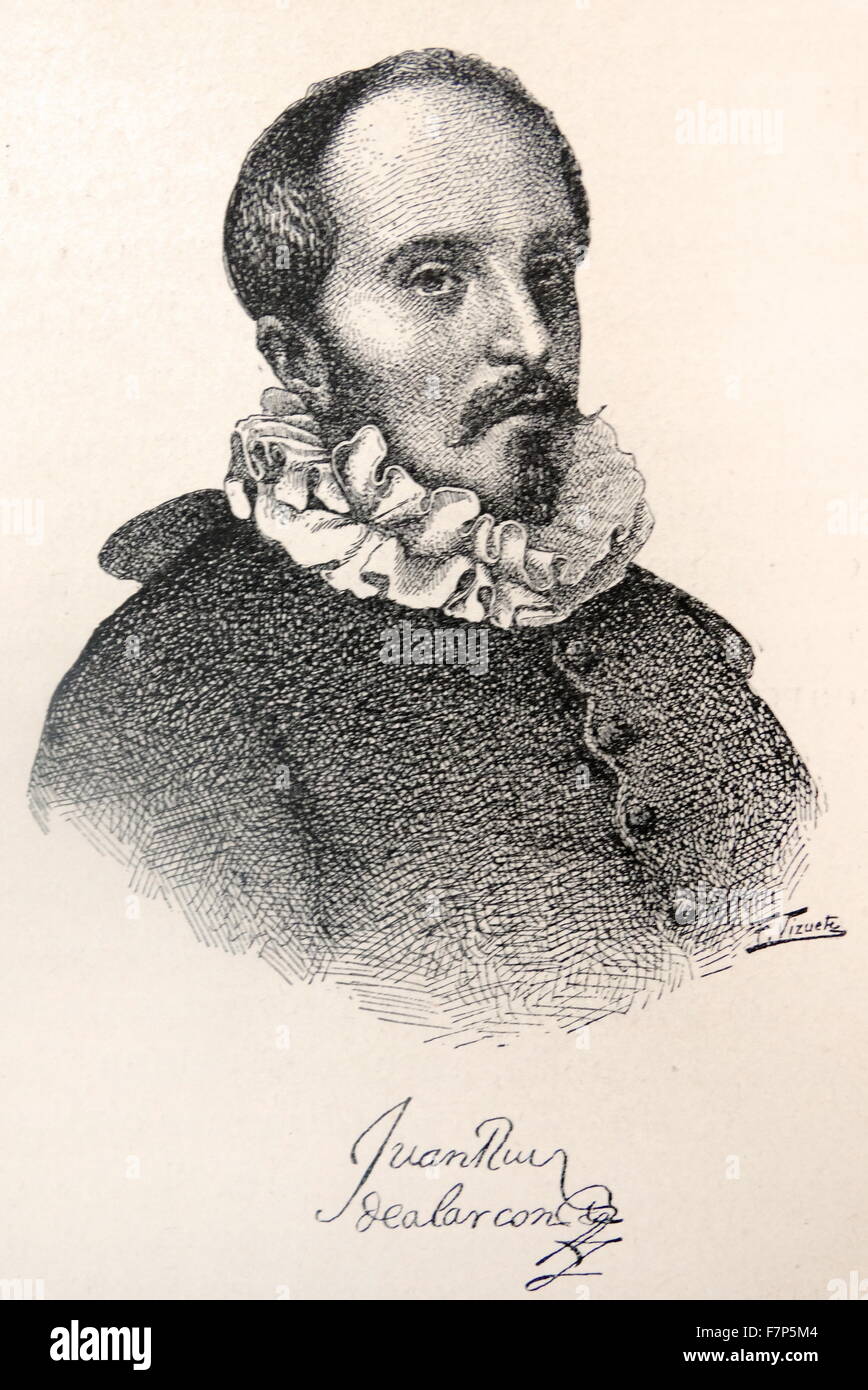 Juan Ruiz de Alarcón (1581 ? - 4 août 1639) était un écrivain hispanique de novo de l'âge d'or qui ont cultivé des variantes différentes de la dramaturgie. Ses travaux comprennent la comédie La verdad sospechosa (es), qui est considéré comme un chef-d'un théâtre baroque latino-américain Banque D'Images