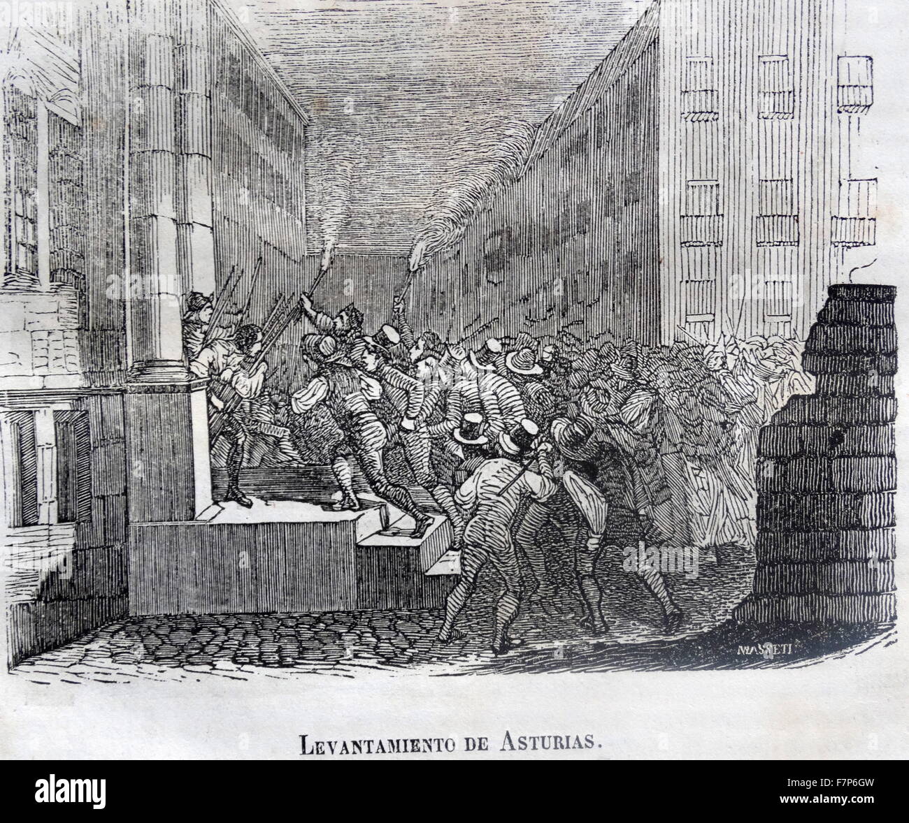 La première vague de soulèvements dans les Asturies, qui chassa son gouverneur français le 25 mai, et "déclarée la guerre à Napoléon en Espagne 1808 Banque D'Images