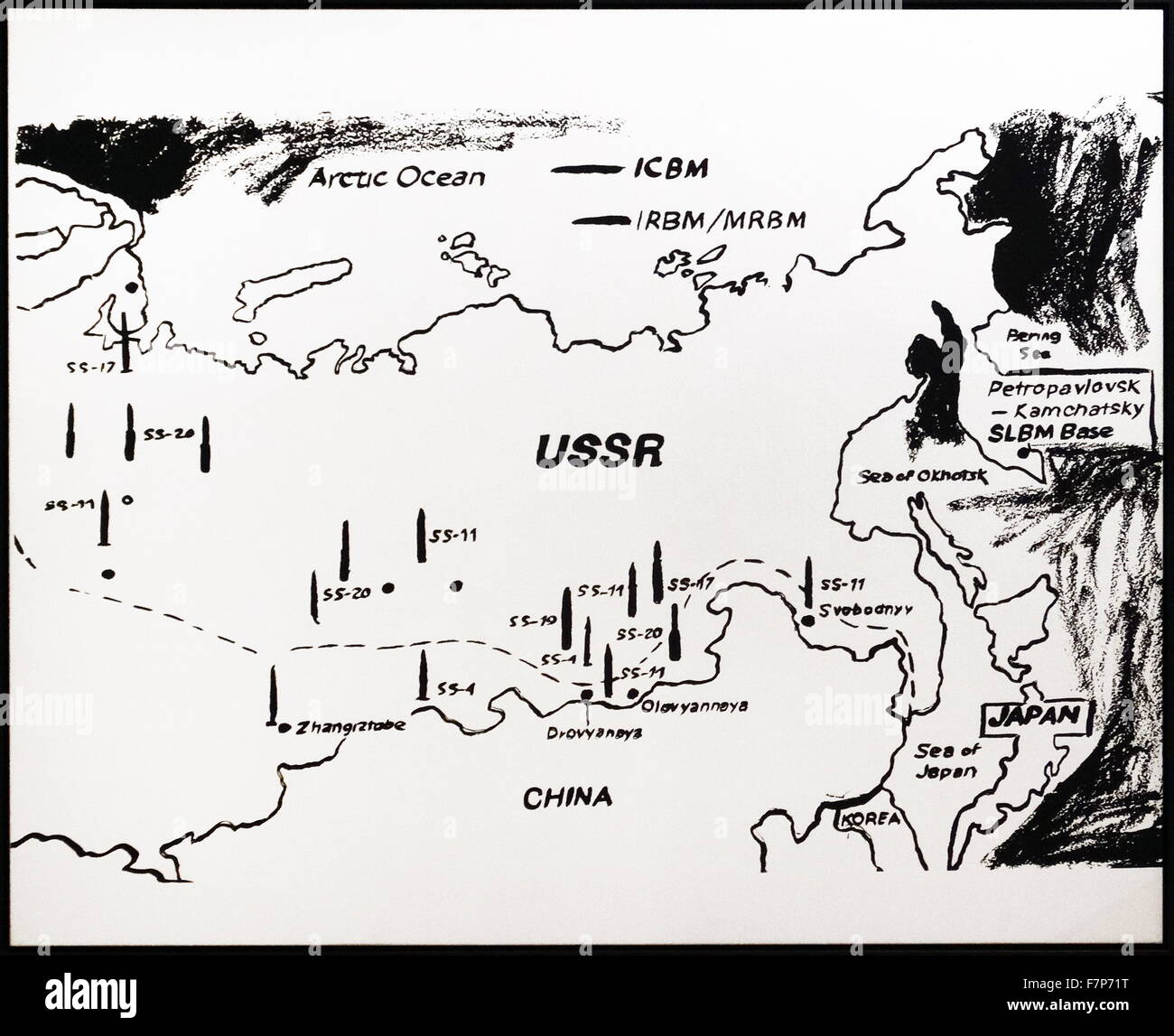 Site de l'Est de l'URSS. Des bases de missiles, par Andy Warhol (1928 - 1987) . L'artiste américain qui a été une des figures de l'art visuel mouvement connu sous le nom de pop art. Banque D'Images