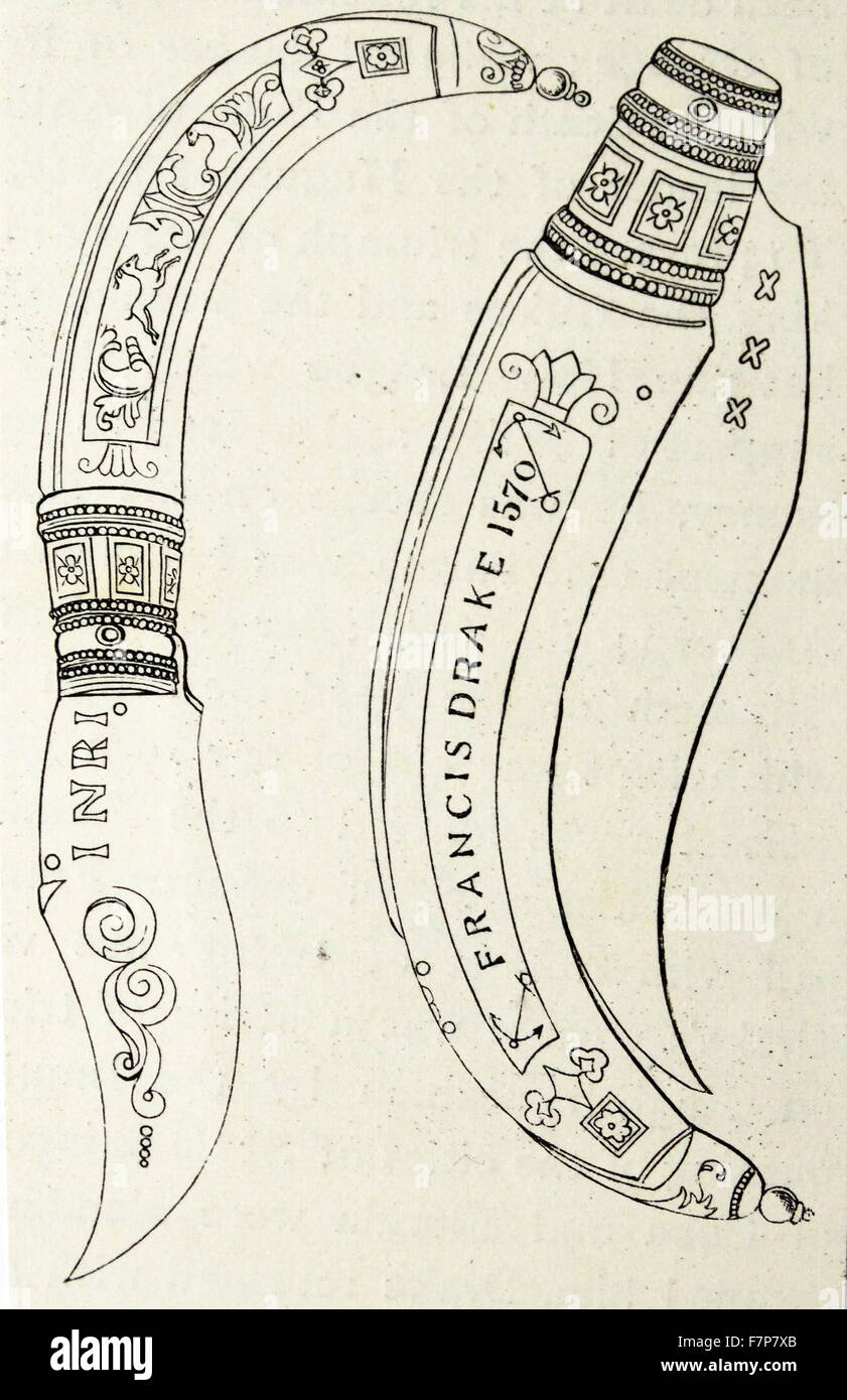 Couteau fermoir de Sir Francis Drake. Banque D'Images