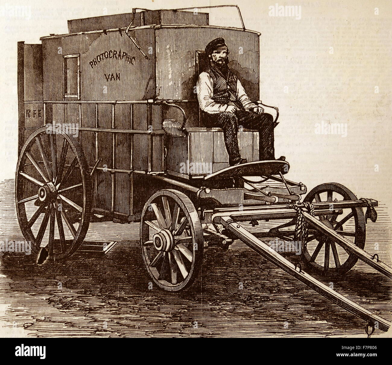 Van photographique utilisée par Roger Fenton (1819-69), photographe anglais, durant la (Guerre russo-turque) 1853-6. Banque D'Images