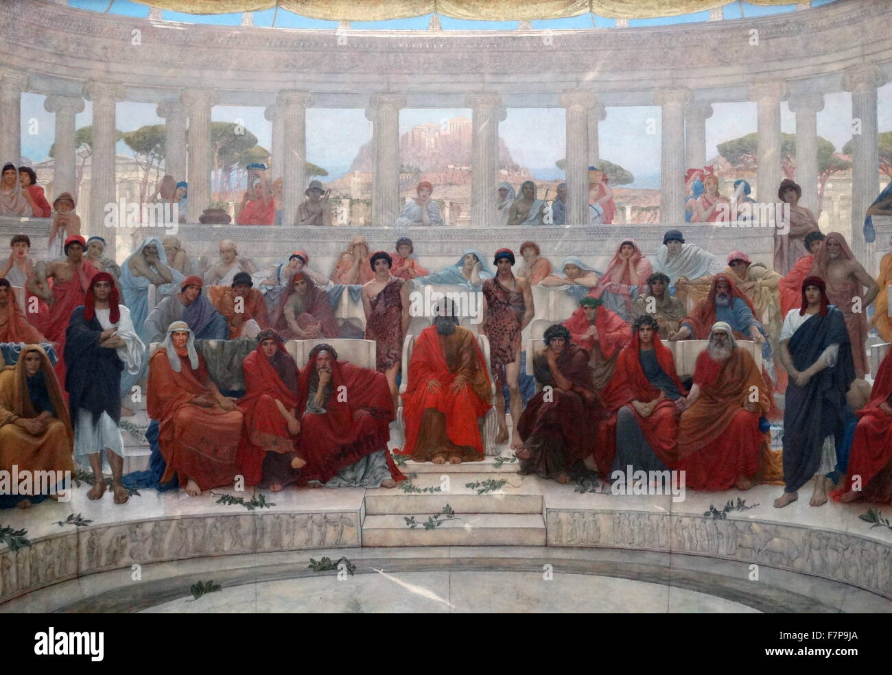 William Blake Richmond (1843-1921) un auditoire à Athènes pendant la représentation de l'Agamemnon, 1884 Banque D'Images