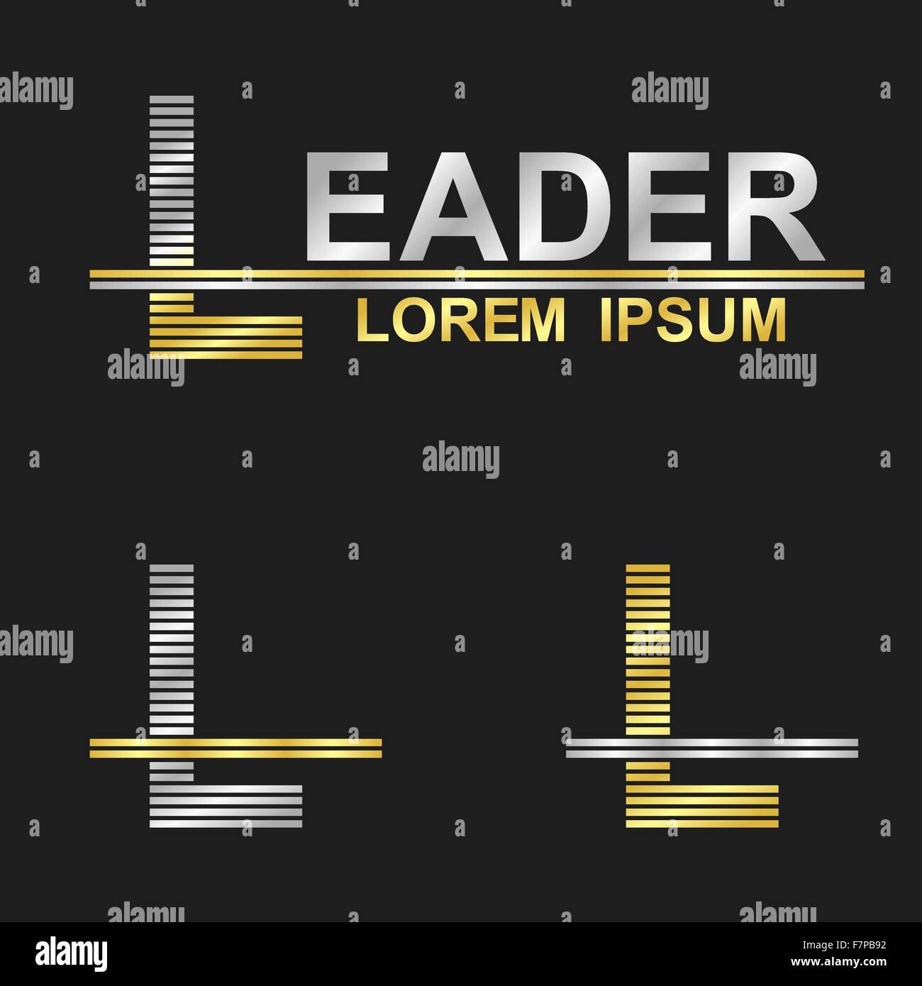 Affaires métalliques font design - lettre L Illustration de Vecteur