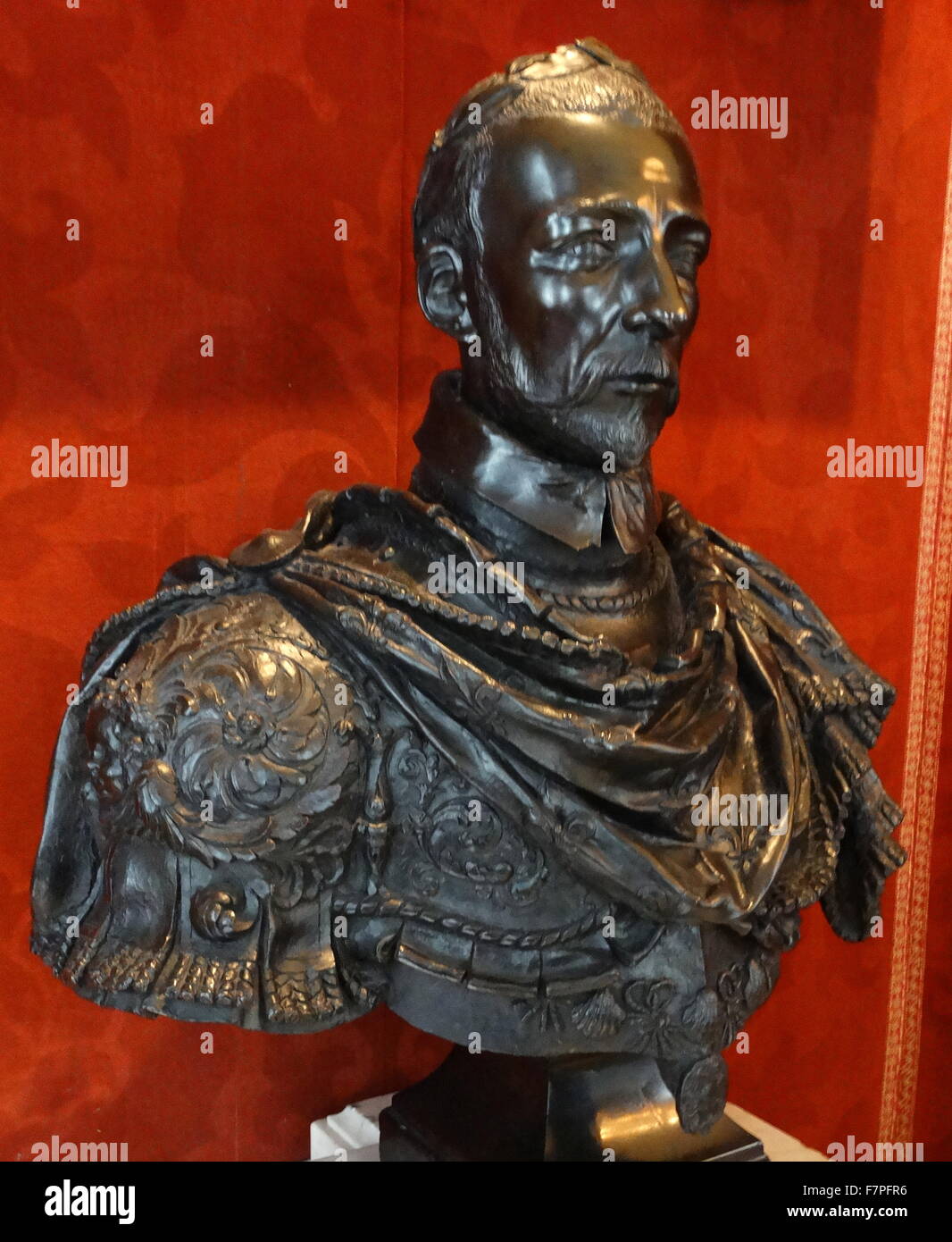 Buste en bronze de Charles IX par Germain Pilon (1528-1590) sculpteur de la Renaissance française. En date du 16e siècle Banque D'Images