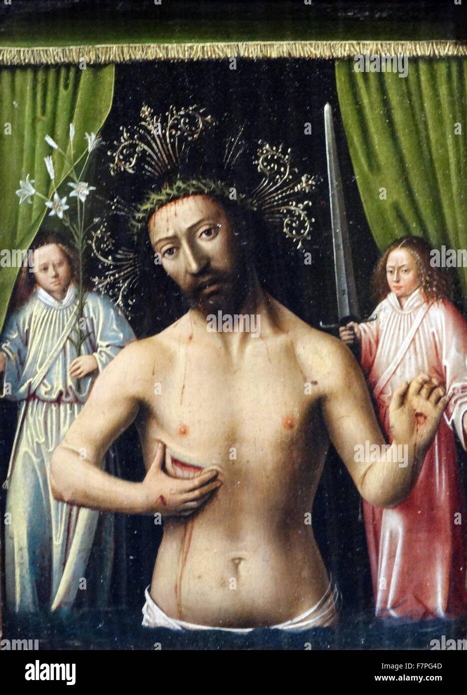 La peinture intitulée 'Le Christ comme l'Homme des Douleurs' par Petrus Christus (1410-1475) peintre Russisch précoce. En date du 15e siècle Banque D'Images