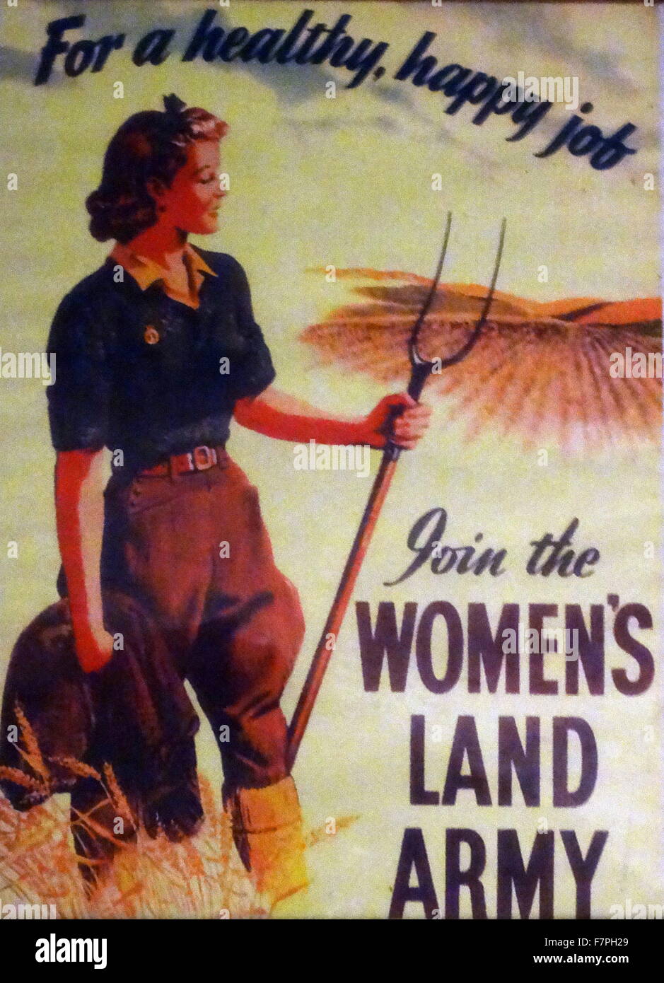Affiches de propagande de la seconde guerre mondiale à partir de la 'Women's Land Army'. Datée 1941 Banque D'Images