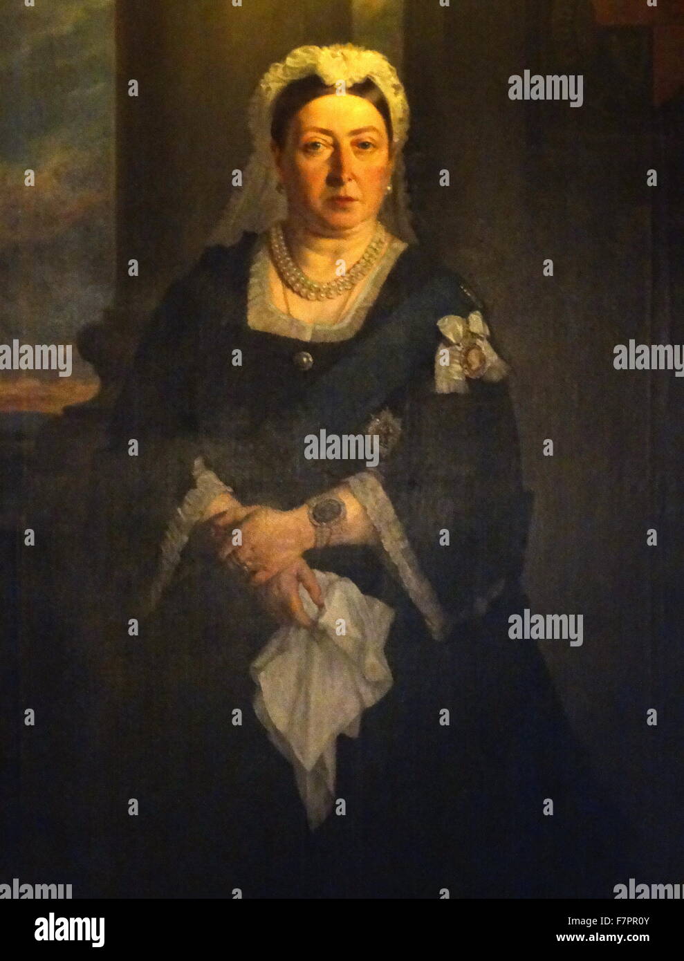 La reine Victoria (règne 1837-1901), de Grande-Bretagne. Copie d'un portrait par Lady Julia Abercromby, après Heinrich von Angeli, 1883 Banque D'Images