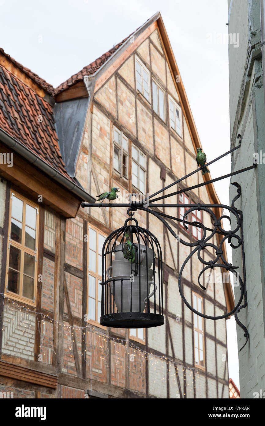 Ancienne Half-Timbered Maisons de Quedlinburg, Allemagne Banque D'Images Ancienne Half-Timbered Maisons de Quedlinburg, Allemagne Banque D'Images