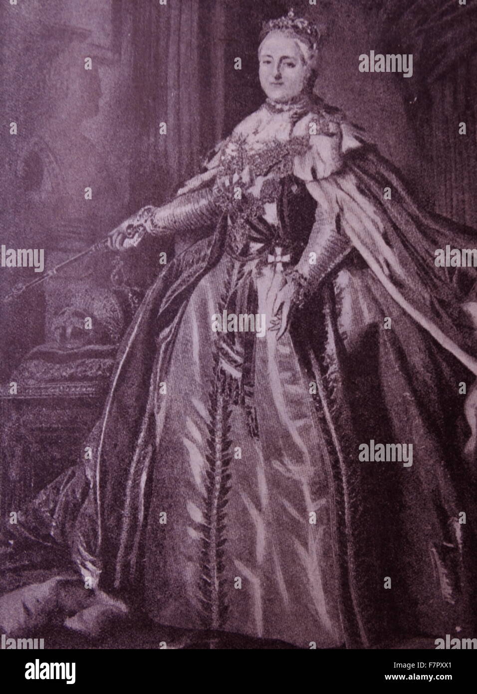 La Grande Catherine de Russie se rend dans un village de paysans. L'Impératrice a pris un vif intérêt à l'état de son peuple. Au cours de sa Majesté's royal progresse c'était la tradition de son favori, Potemkine, de rafistoler les villages misérables dans un état de prospérité apparente Banque D'Images