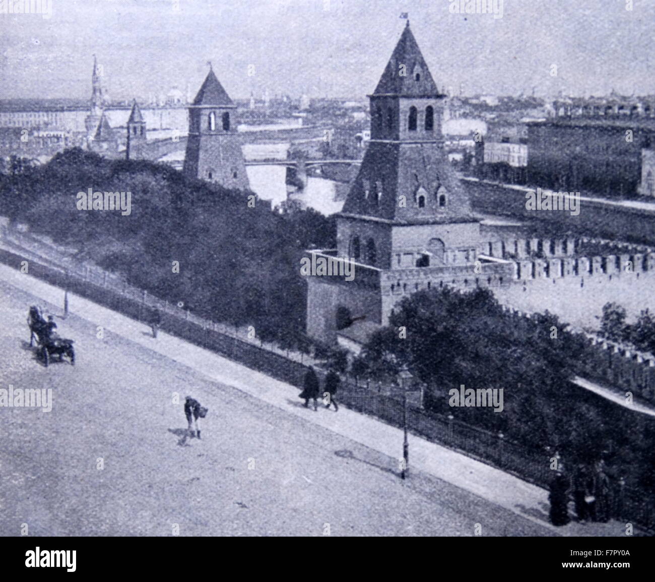 Vu de Moscou le Kremlin;Russie 1908 Banque D'Images