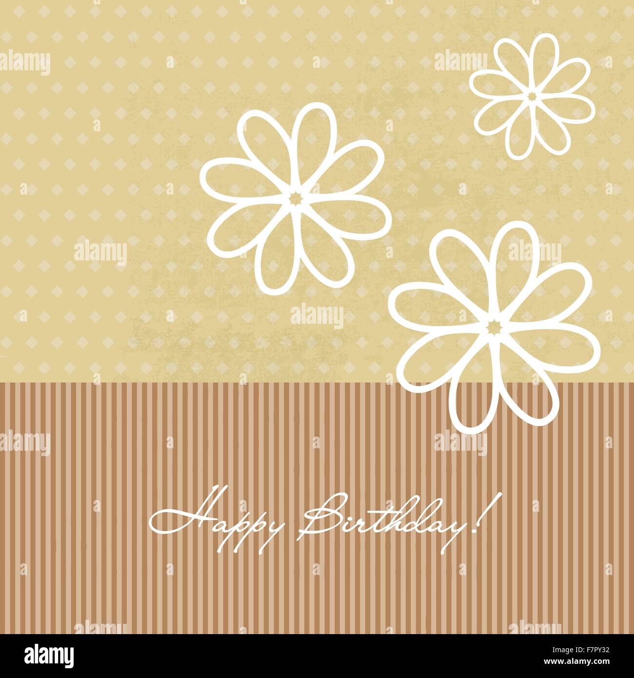 Félicitations carte d'anniversaire avec des fleurs Illustration de Vecteur