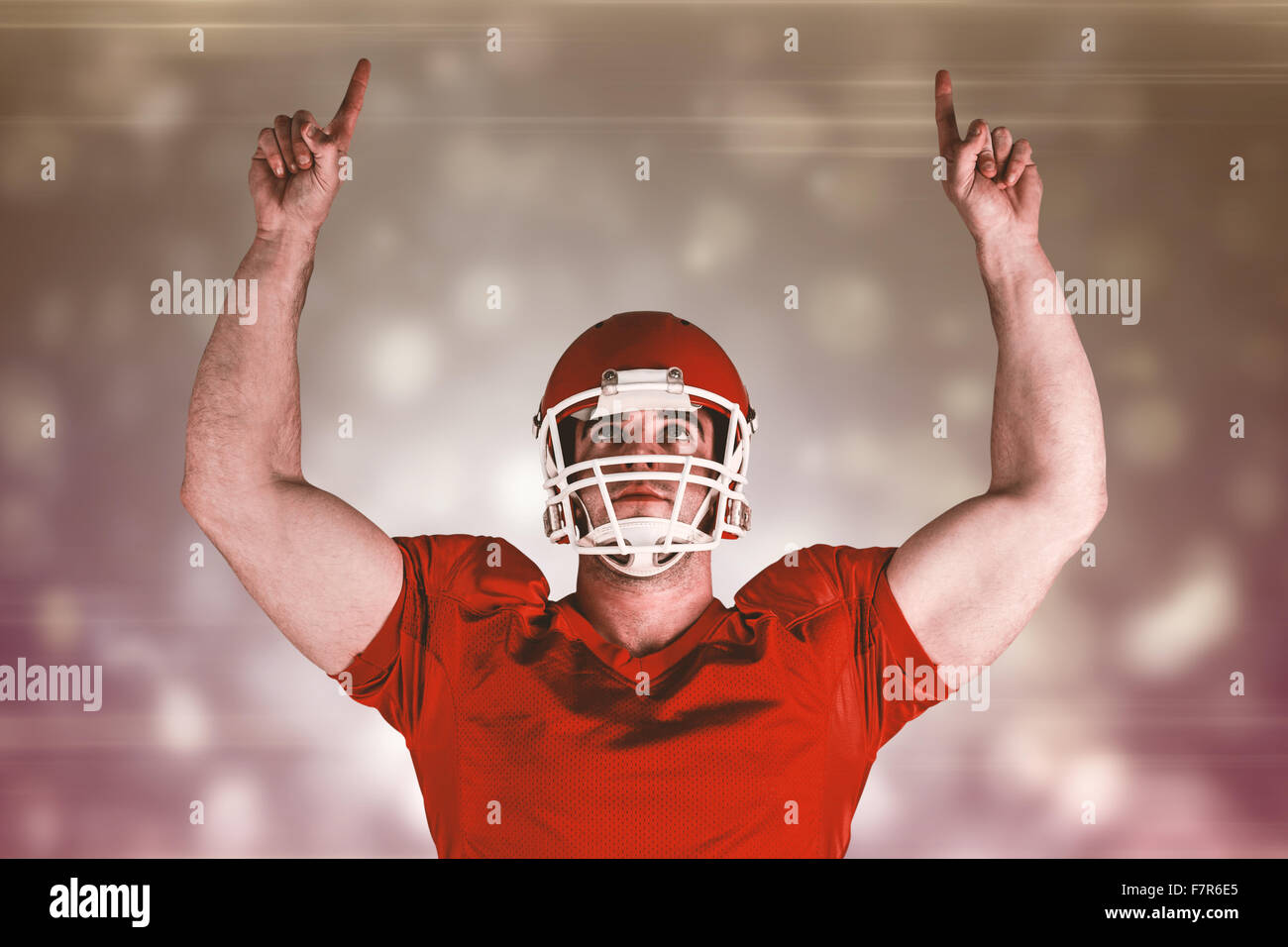 Image composite de l'american football player cheering Banque D'Images