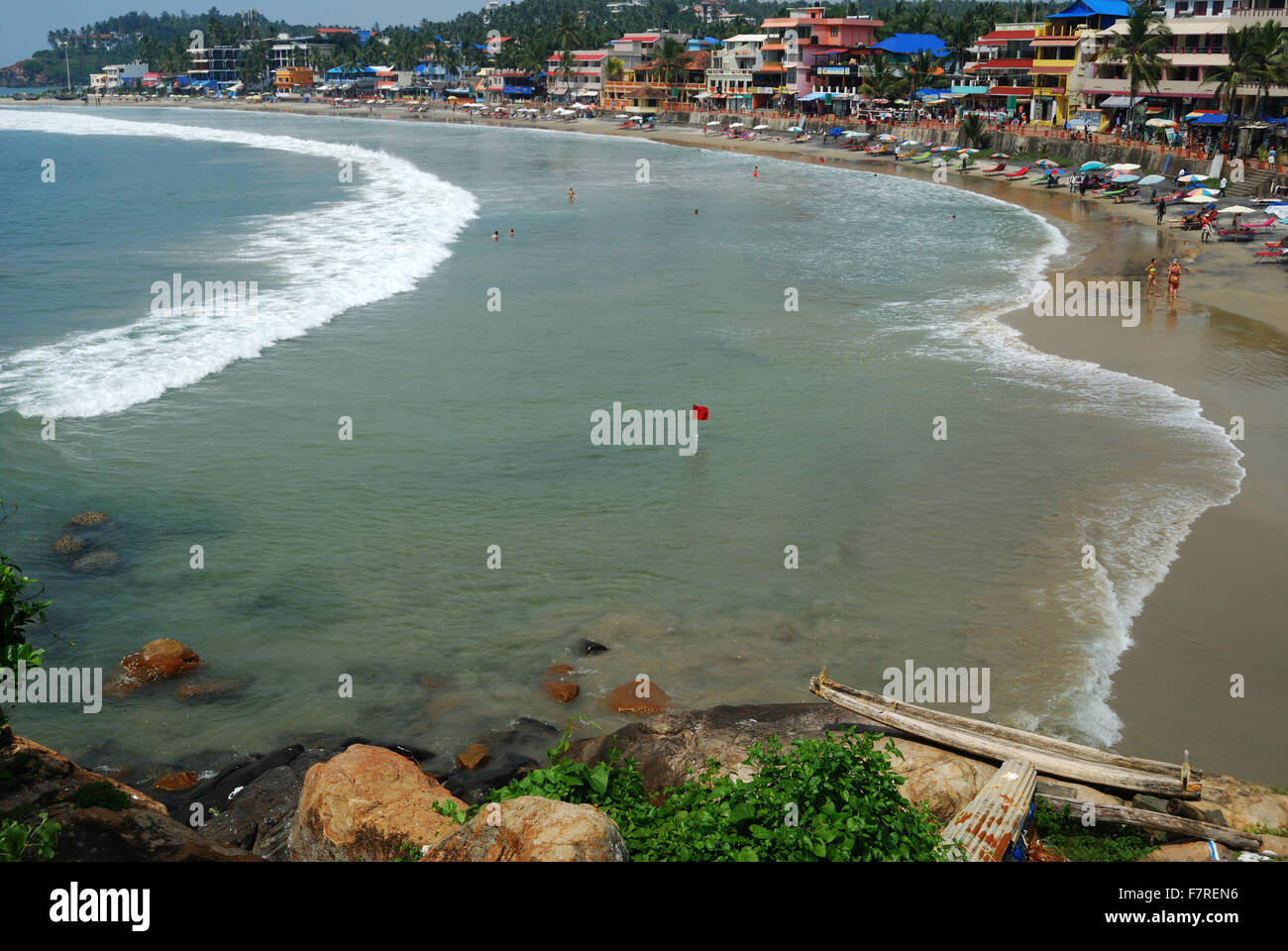 Kovalam beach au Kerala en Inde.C'est une destination touristique internationale située à 15 kms de l'aéroport international de Trivandrum. Banque D'Images