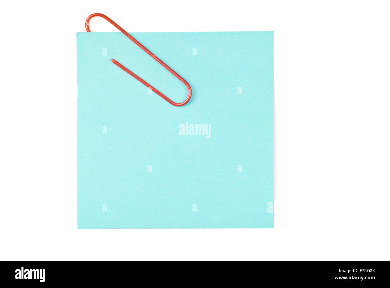 Blank Blue Note avec Red Paper clip Banque D'Images Blank Blue Note avec Red Paper clip Banque D'Images