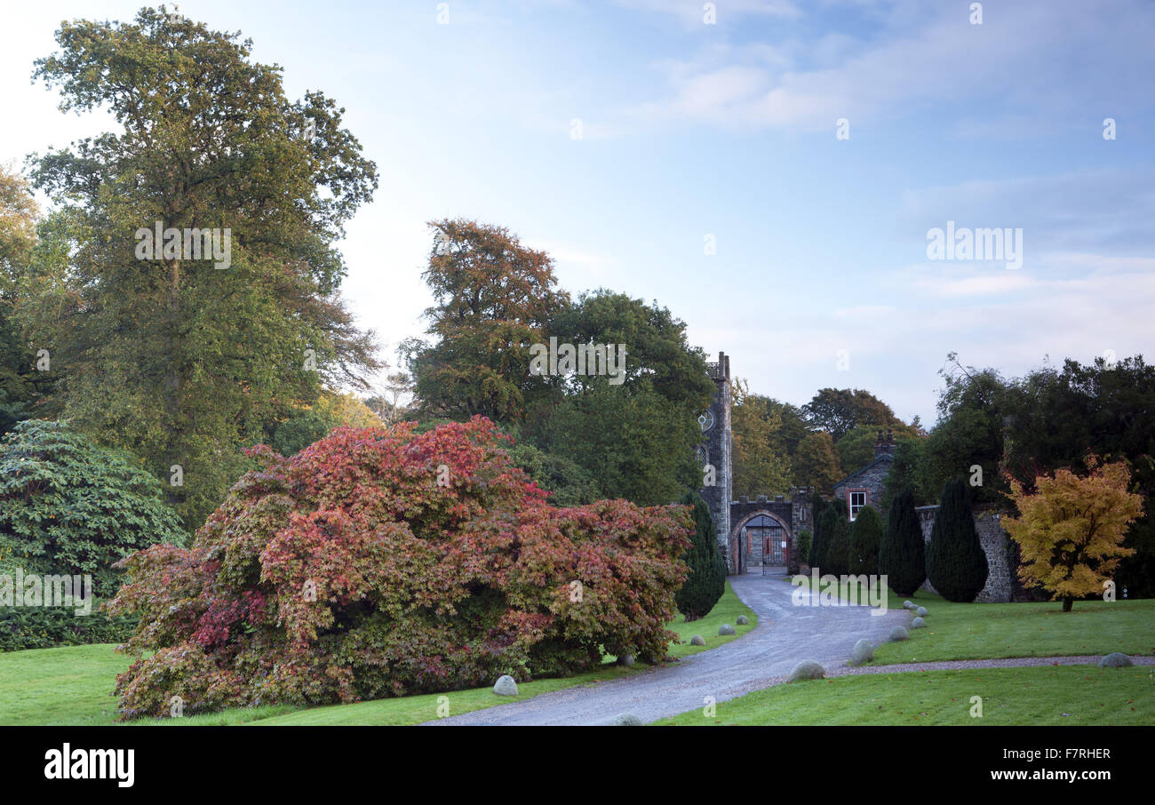 Jardin Rowallane, County Down. Rowallene Jardin a été creusée dans le comté de Down paysage drumlin dans les années 1860. Banque D'Images