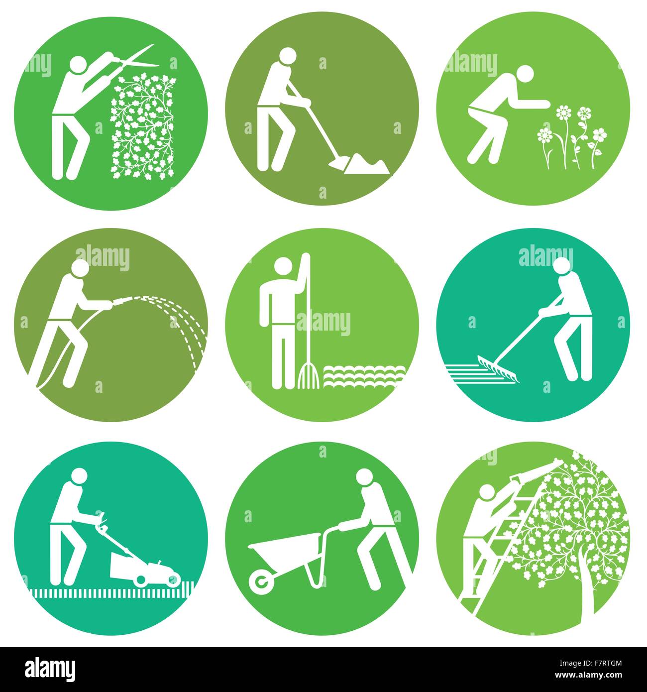 entretien-du-jardin-pictogram-banque-d-images-vectorielles-alamy