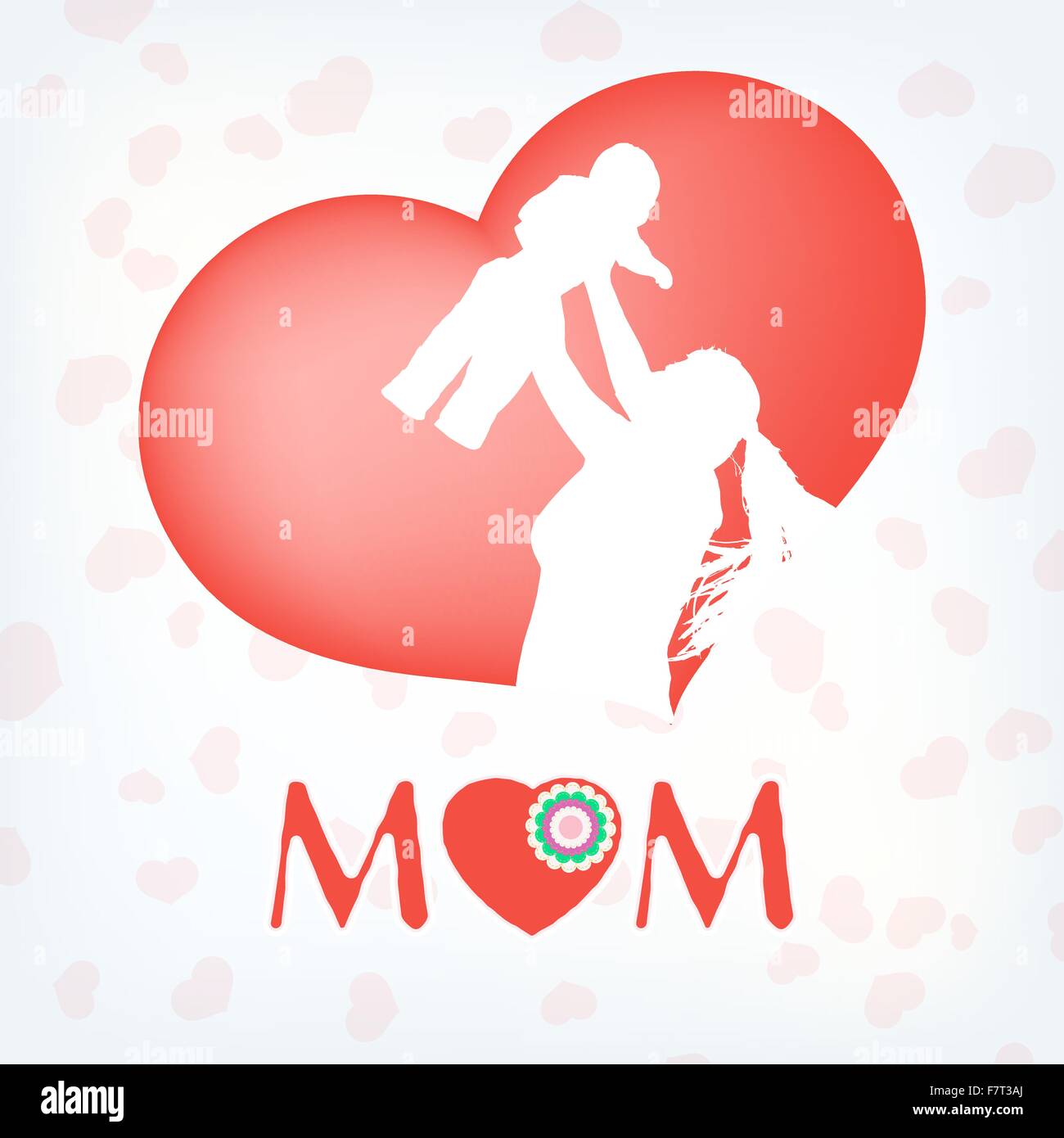 Silhouette d'une mère et son enfant. EPS 10 Illustration de Vecteur