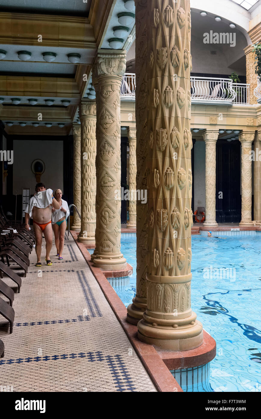 Bain thermal art Nouveau Gelert-Bath aquincum Gellért, Kelenhegyi út 4, Budapest, Hongrie Banque D'Images