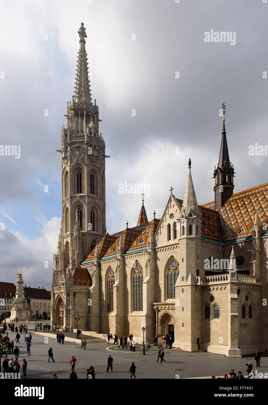 Matthew-Church, Mátyás templon sur la colline du château, Budapest, Hongrie, patrimoine mondial Banque D'Images