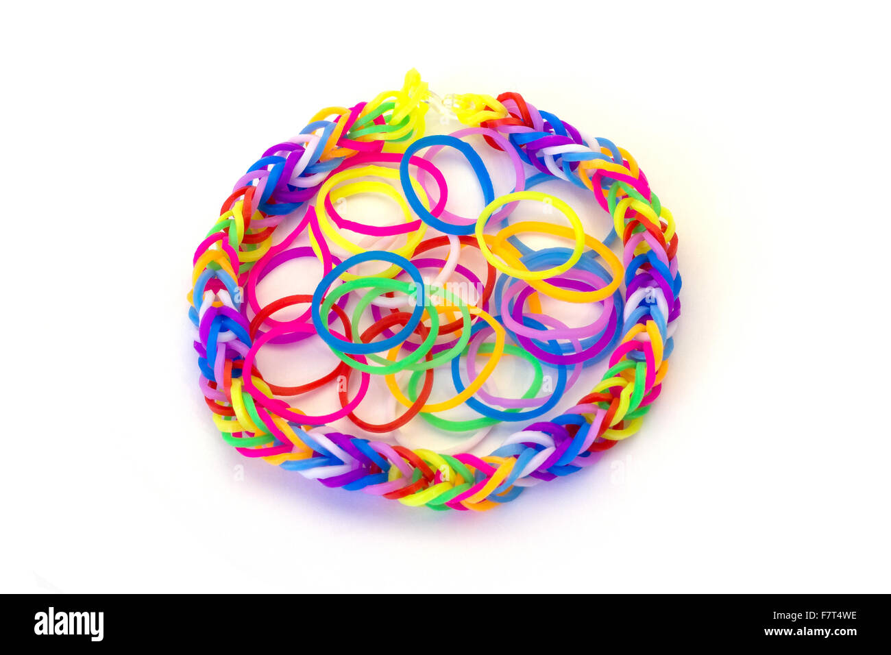 Rainbow loom bandes en caoutchouc coloré pour le tissage accessoires Banque D'Images