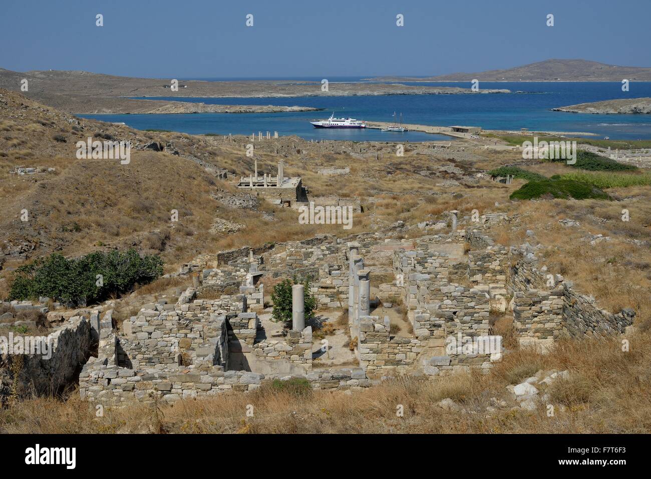 Chambre d'Inopos, Delos, UNESCO World Heritage Site, Cyclades, Grèce Banque D'Images