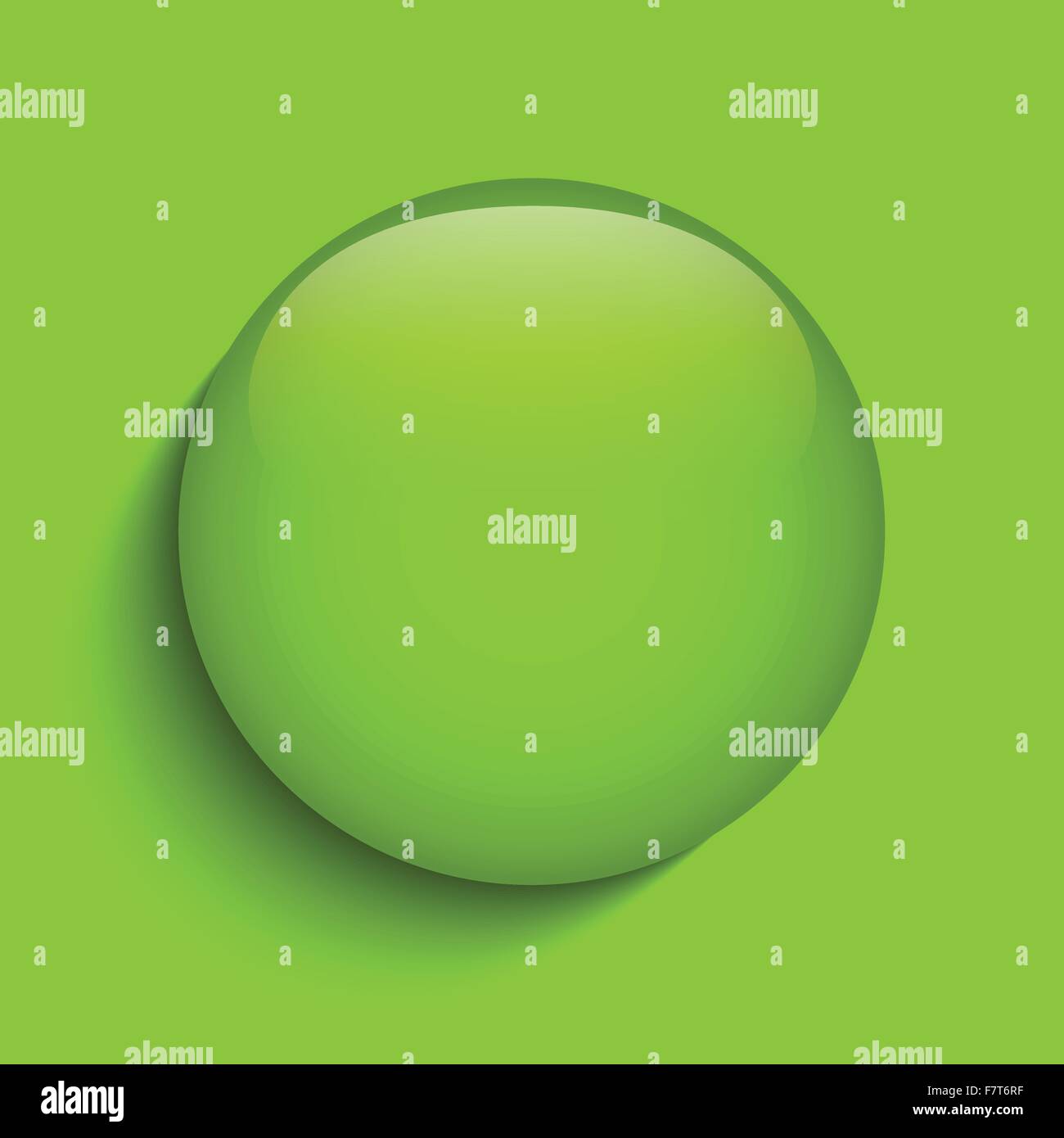 Icône Bouton cercle en verre vert Illustration de Vecteur