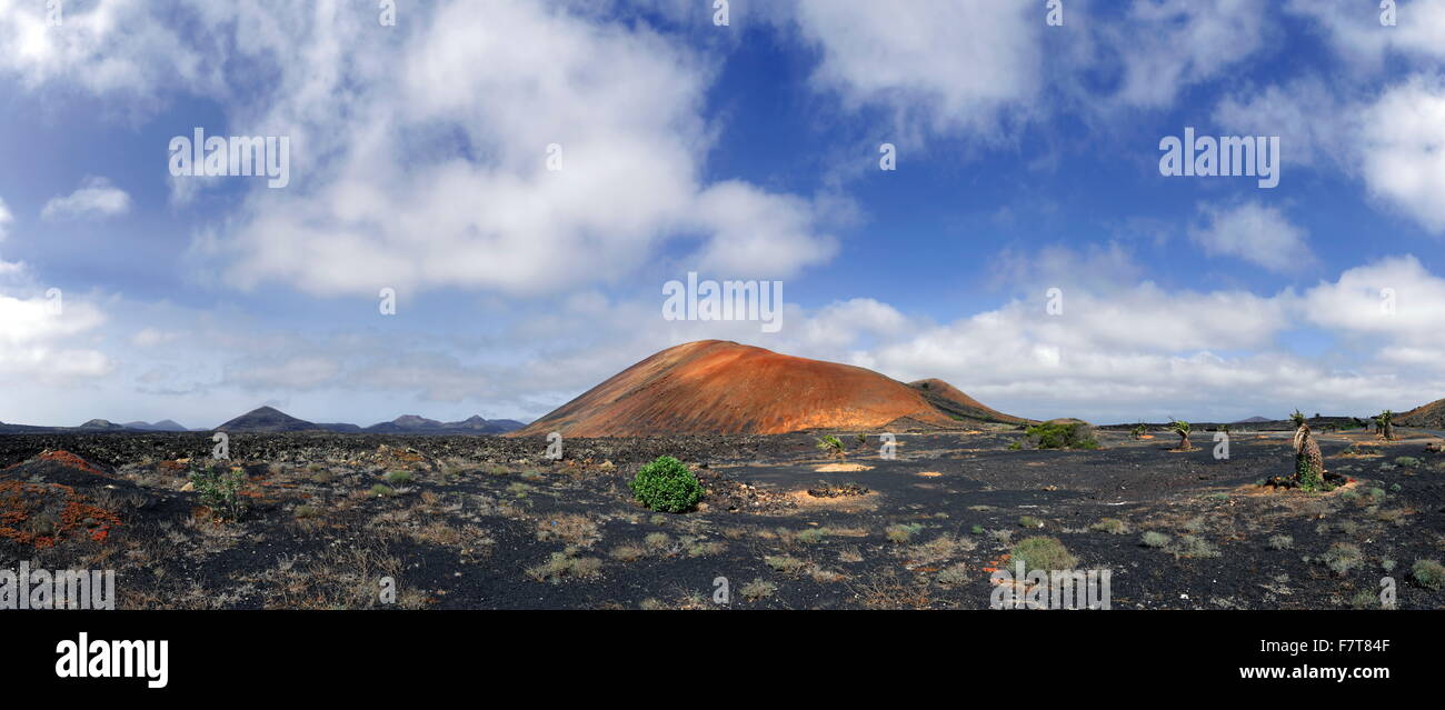 Montana del Cortijo, montagne volcanique, Mancha Blanca, Lanzarote, îles Canaries, Espagne Banque D'Images