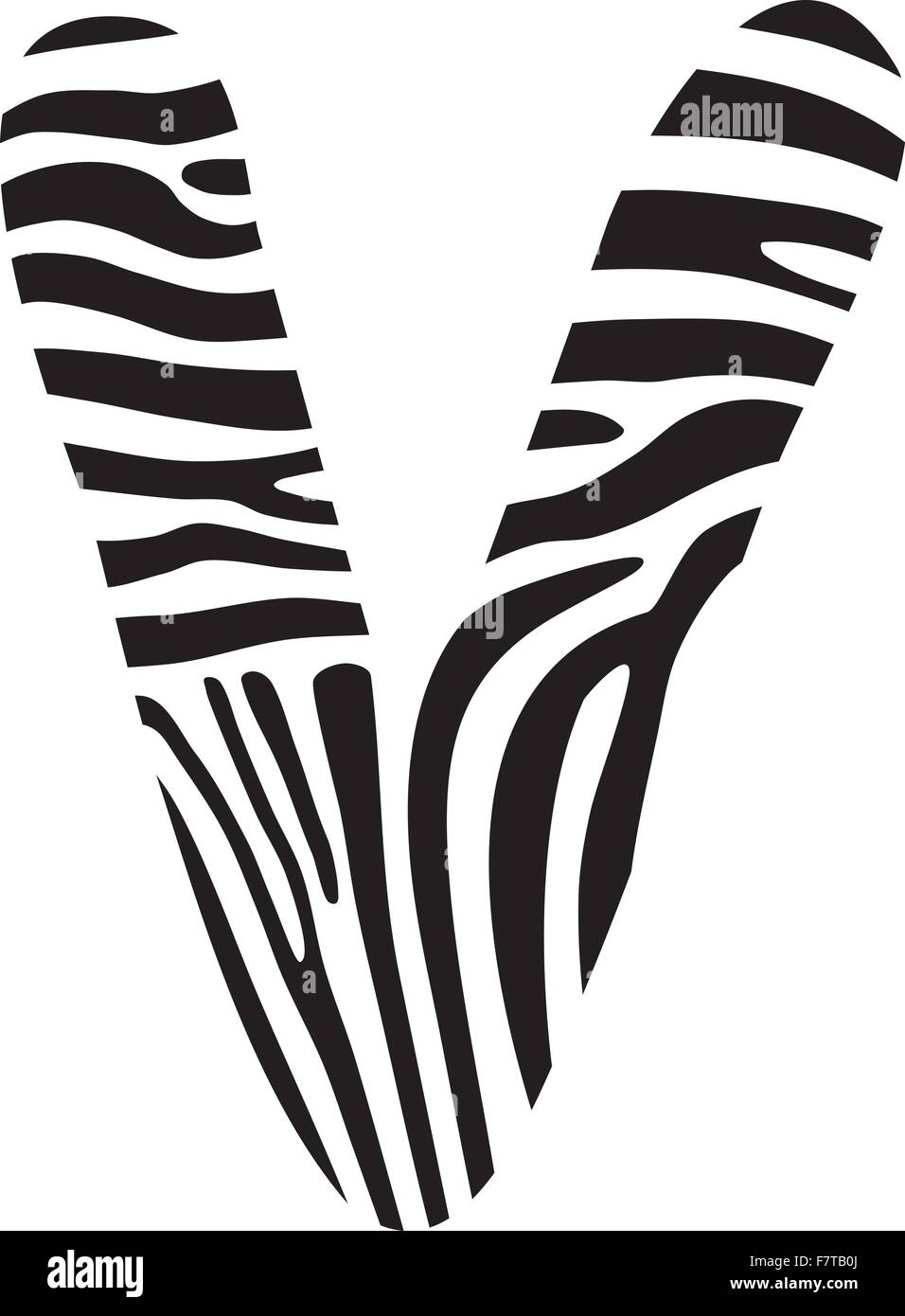 Zebra, police lettre V Illustration de Vecteur