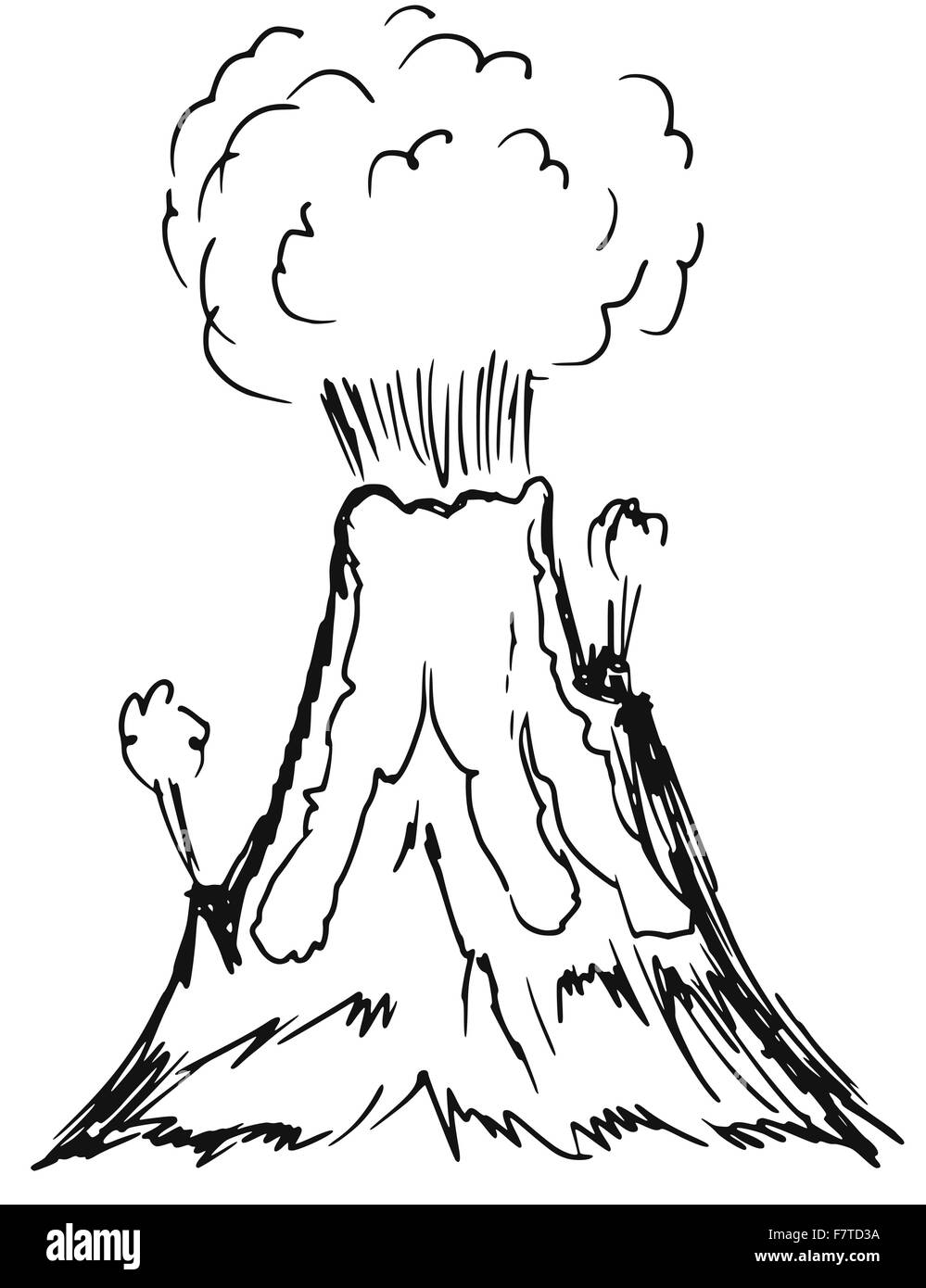 Éruption du volcan Illustration de Vecteur