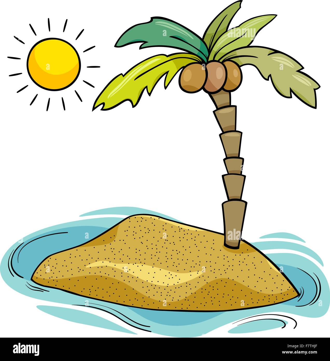 Desert Island cartoon illustration Illustration de Vecteur