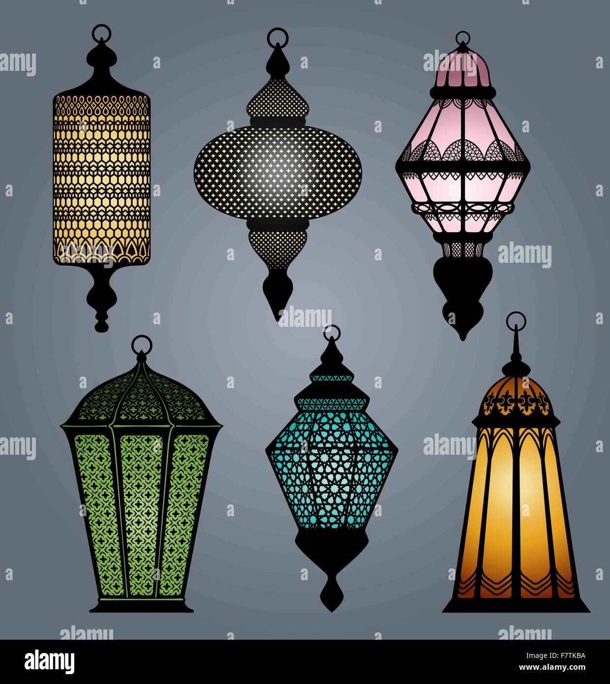 Vector set de lanterne arabe partie 1 Illustration de Vecteur
