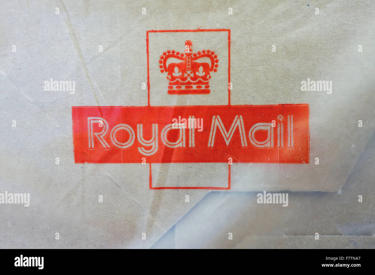 Royal Mail un logo sur un sac de livraison. Banque D'Images