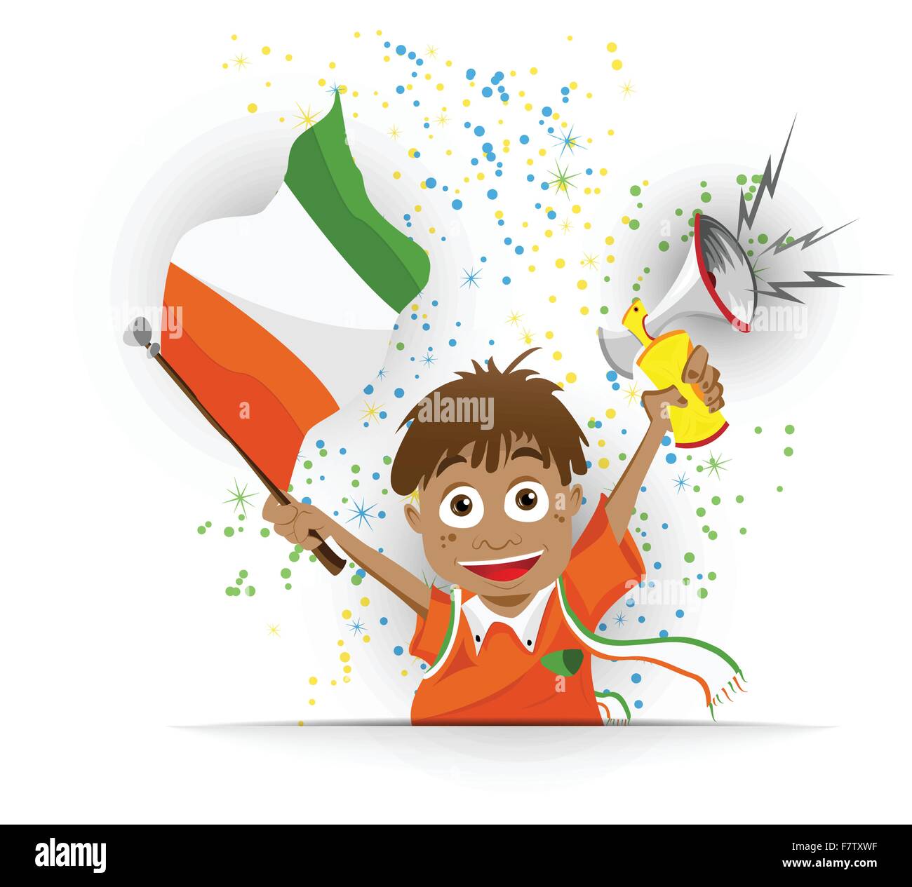 Côte d'Ivoire Soccer Fan Flag Cartoon Illustration de Vecteur