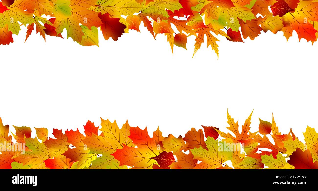 Frontière coloré d'automne faits à partir de feuilles. EPS 8 Illustration de Vecteur