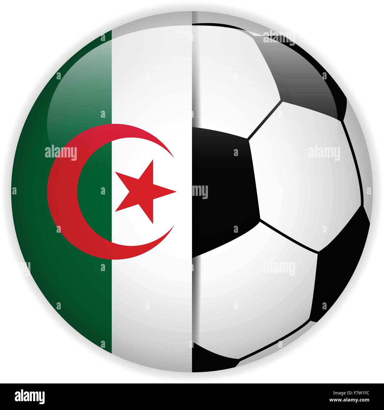 L'Algérie drapeau avec ballon de soccer Background Illustration de Vecteur