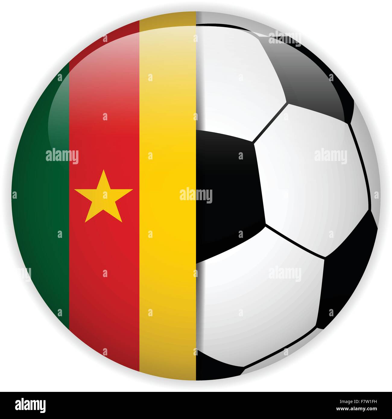 Cameroun drapeau avec ballon de soccer Background Illustration de Vecteur