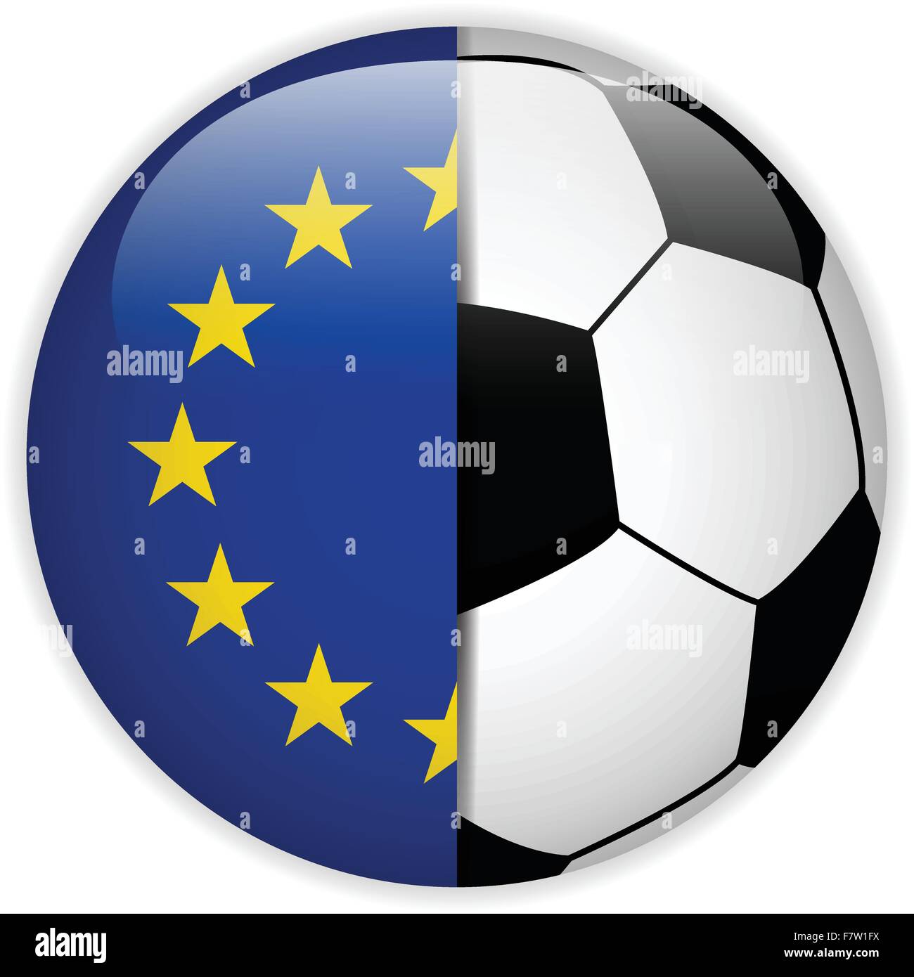 Drapeau de l'Europe avec ballon de soccer Background Illustration de Vecteur