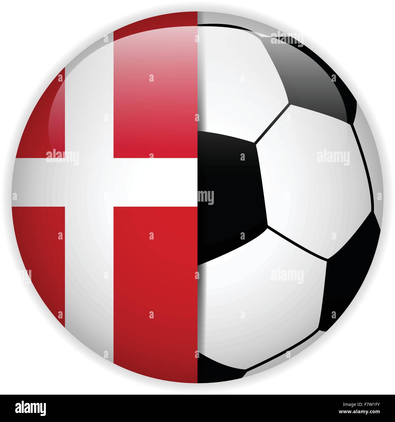 Danemark drapeau avec ballon de soccer Background Illustration de Vecteur