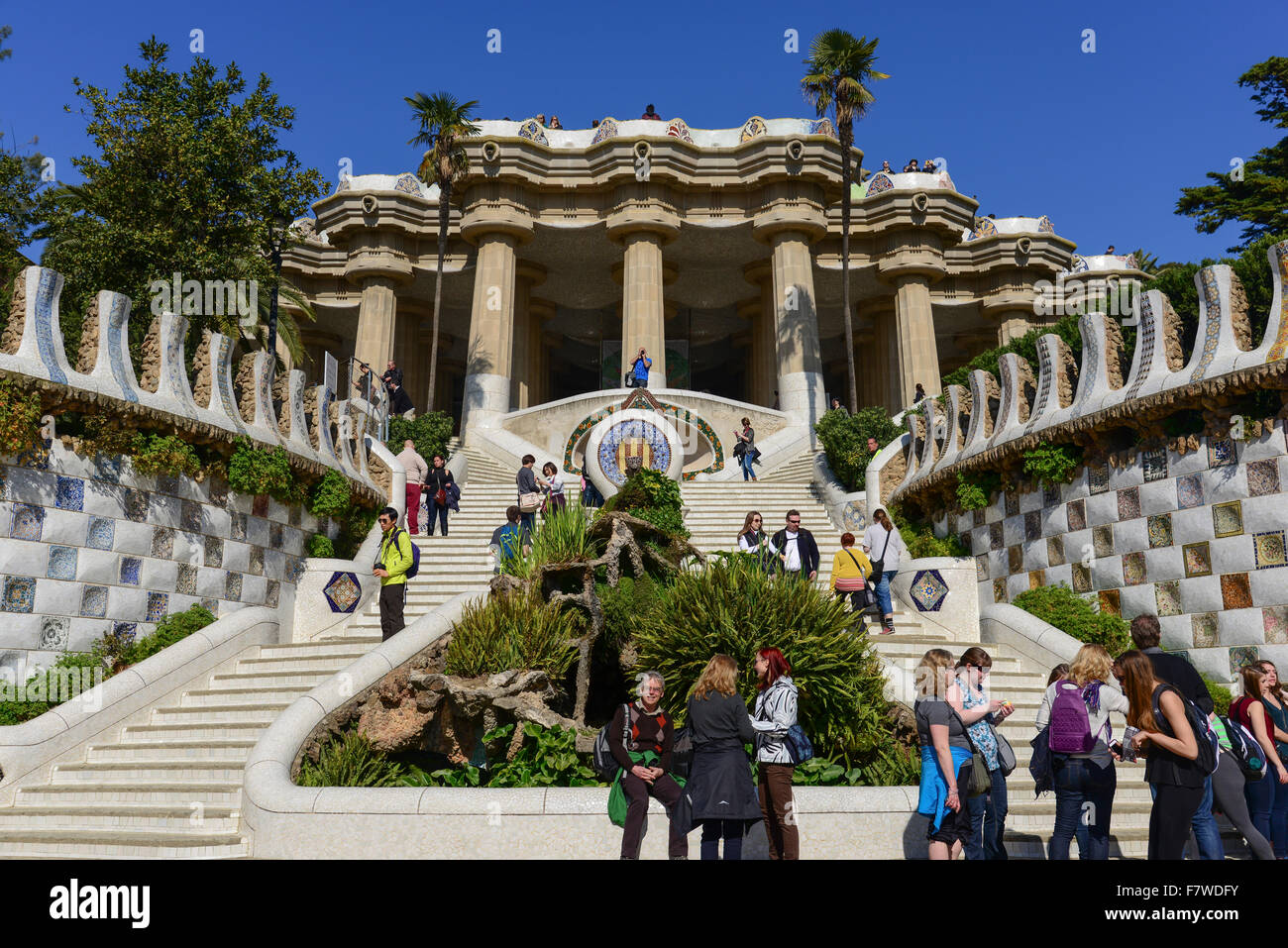 Parc Guell, Barcelone, Espagne Banque D'Images