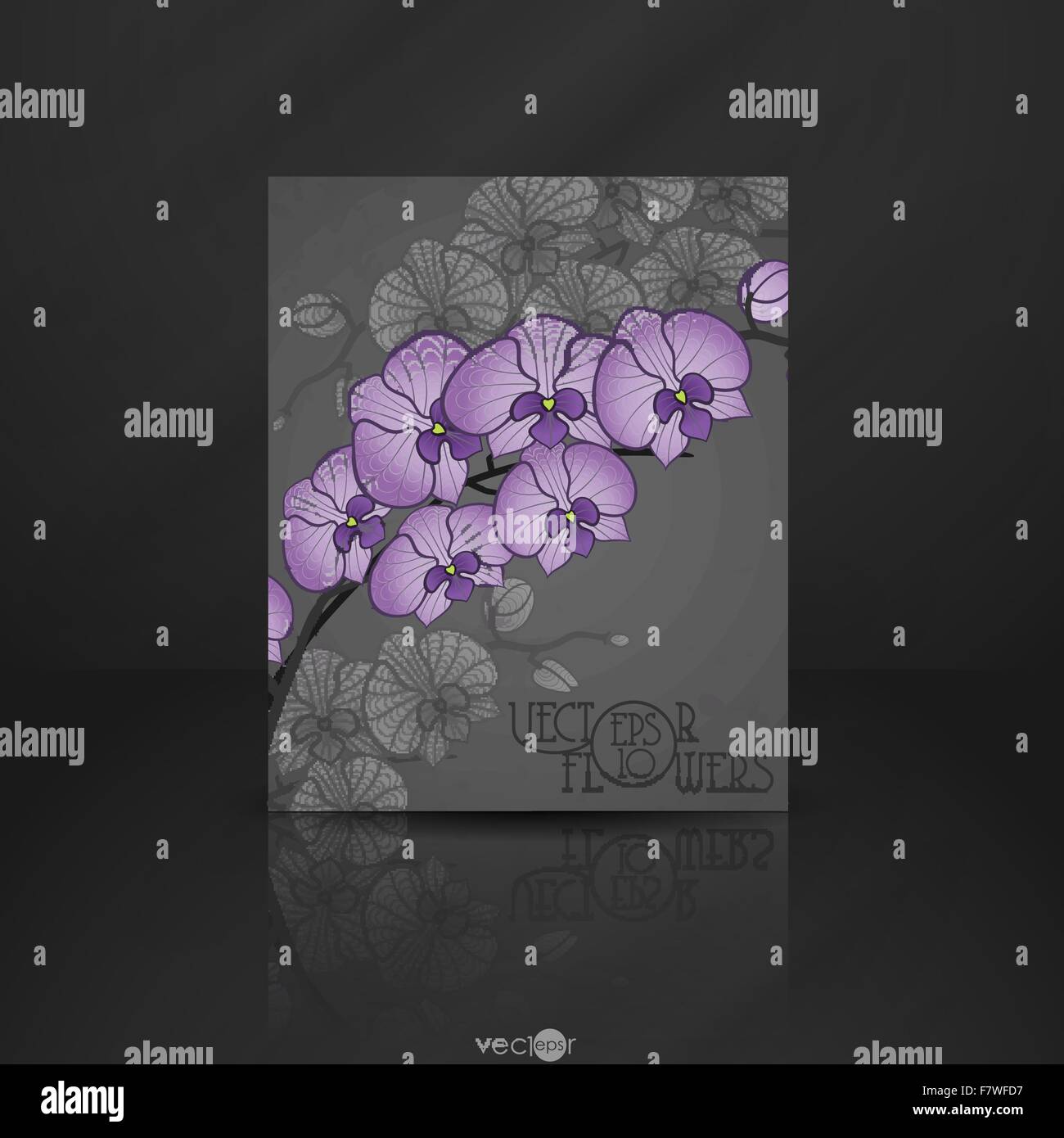 Dessin à la main orchidée fleur Illustration de Vecteur