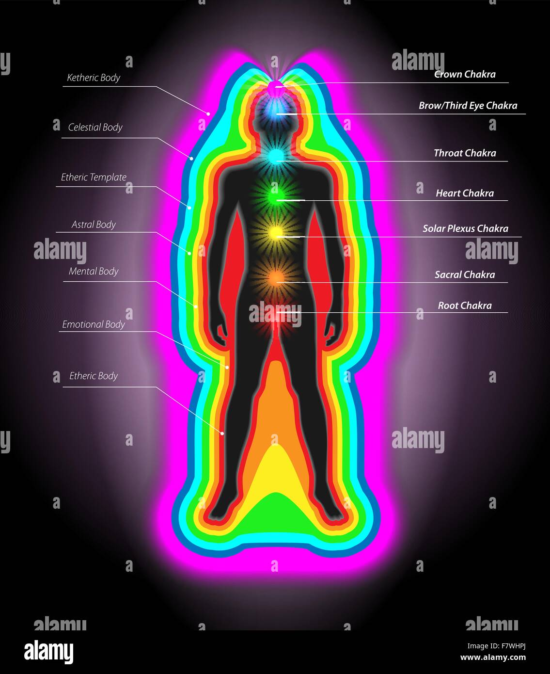 Auras et chakras Illustration de Vecteur