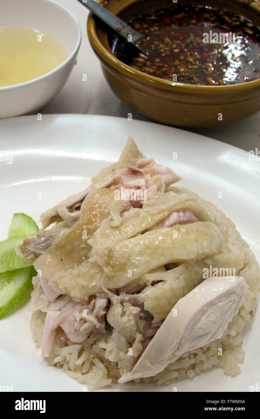 Riz au poulet à Bangkok, Thaïlande Banque D'Images