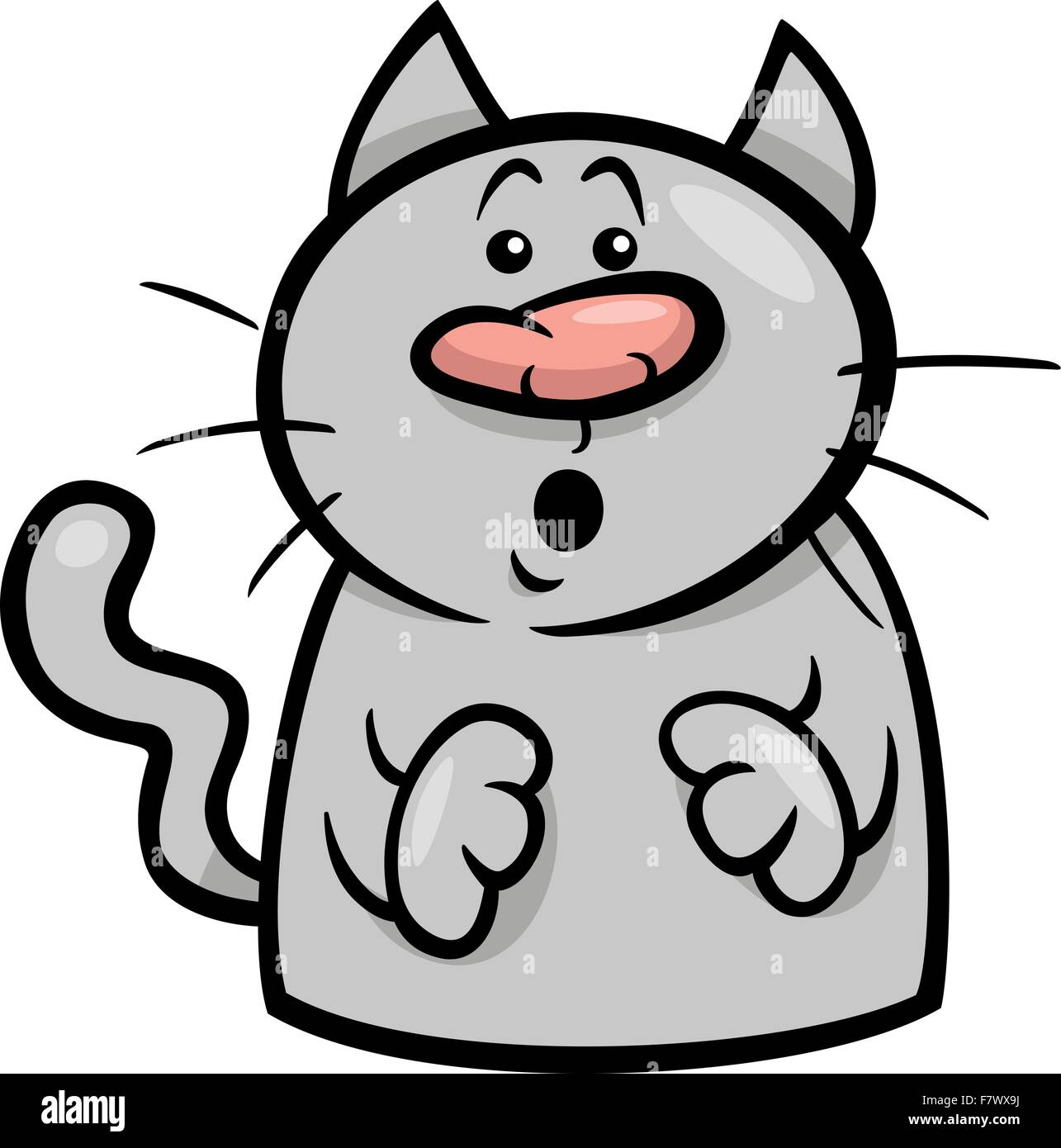 Surpris de l'humeur illustration cartoon chat Illustration de Vecteur