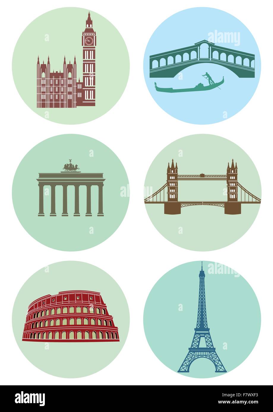 Capitales européennes Illustration de Vecteur