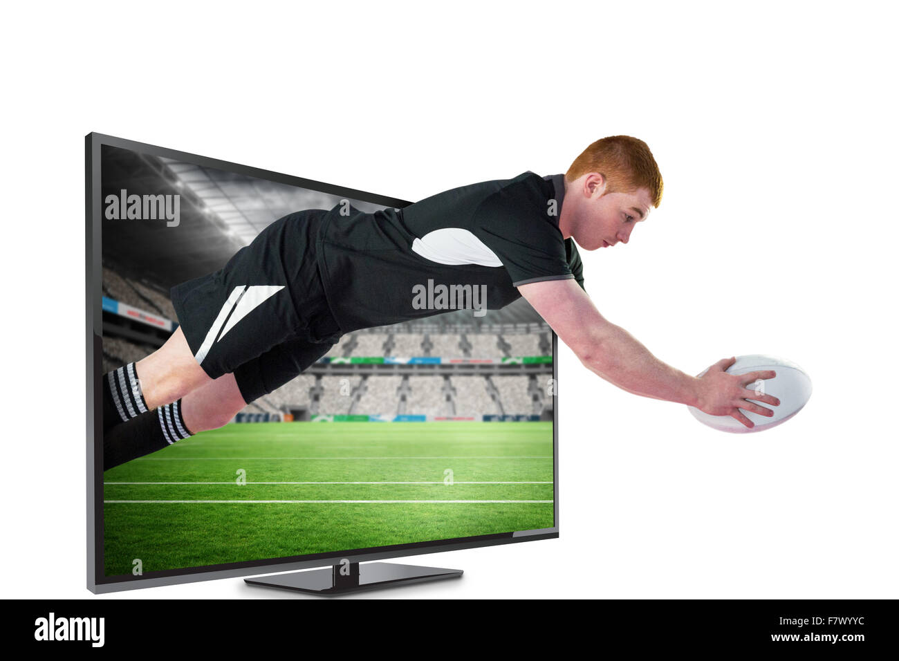 Image composite d'un joueur de rugby d'une notation essayez Banque D'Images