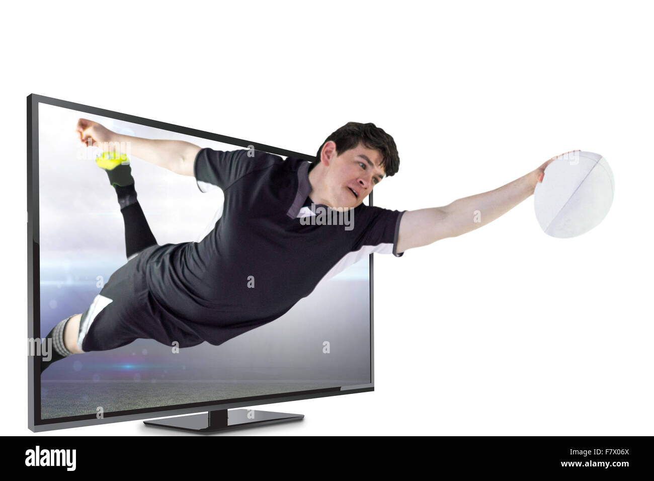 Image composite d'un joueur de rugby d'une notation essayez Banque D'Images