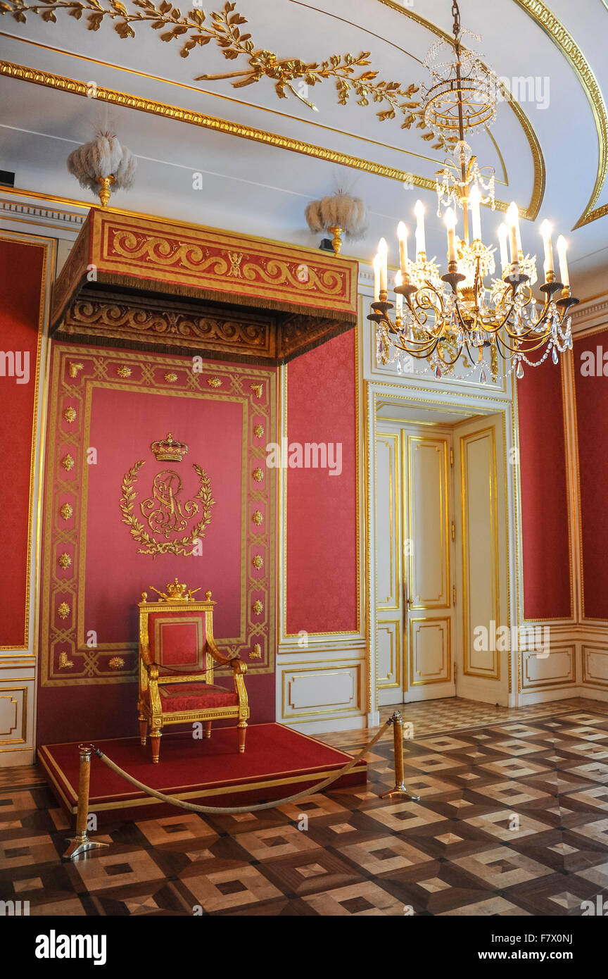 Ancienne salle d'audience au Château Royal, Varsovie, Pologne Banque D'Images