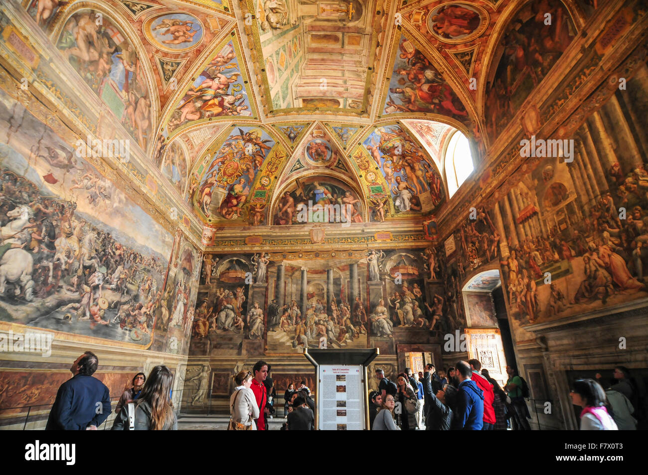 Constantine Hall dans les Musées du Vatican, Vatican Banque D'Images