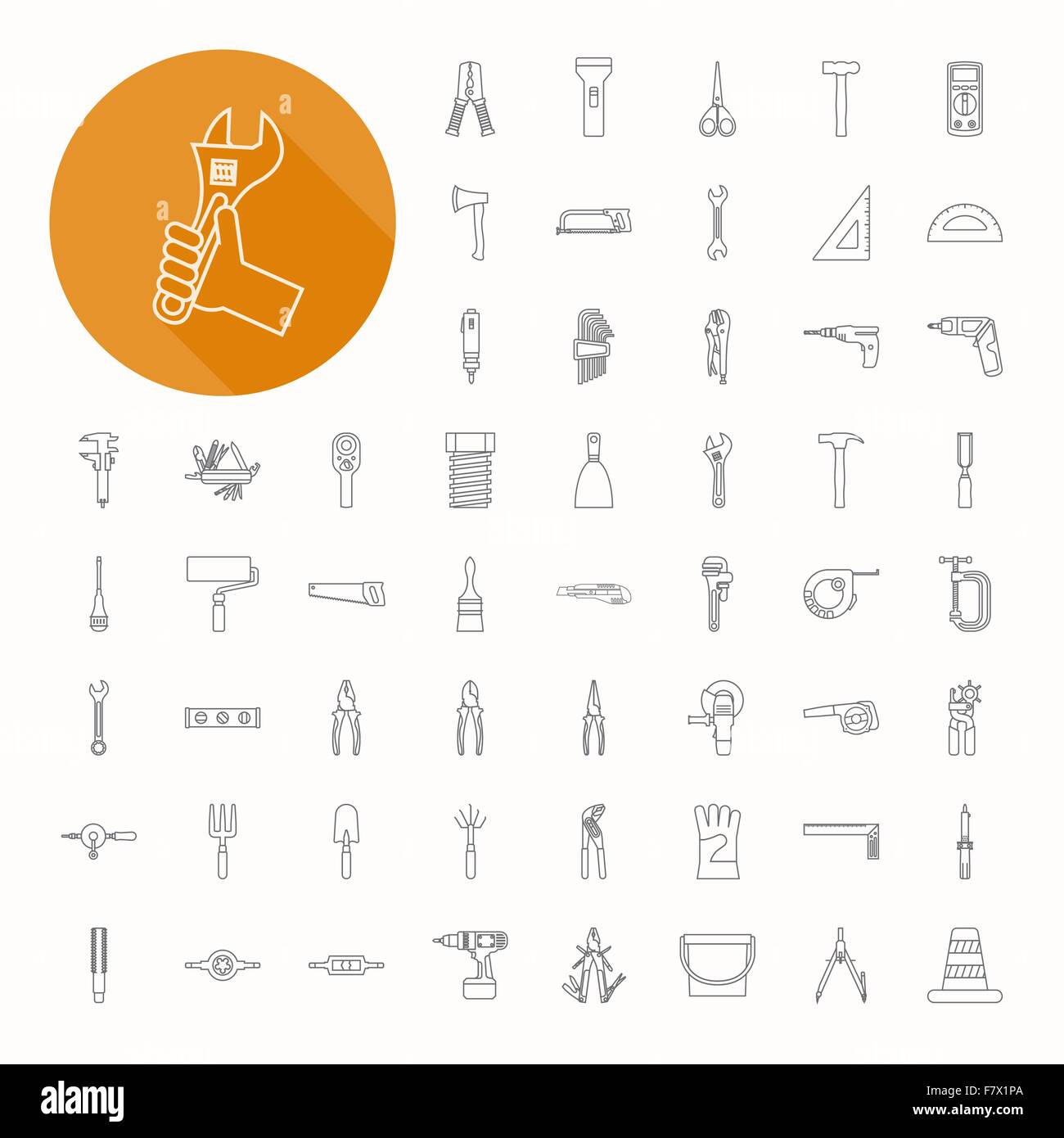 Outils à main , icônes icône concevoir léger Illustration de Vecteur